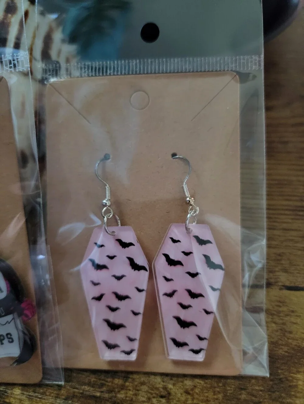 3pcs Pink Coffin Earrings Set - Cute Halloween Accessories